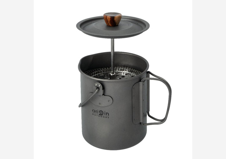 Outdoor Kaffeepresse aus Titan 750ml French Press Ultraleicht