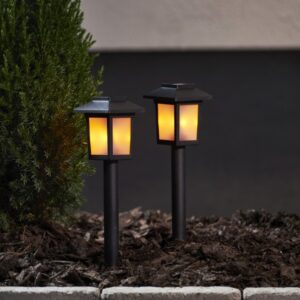 LED Solar Wegleuchte Flame - gelbe LED mit bewegtem Feuereffekt - S...