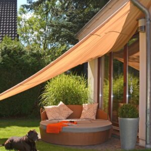 Sonnensegel 5x5x5m Dreieck - beige - 90% UV Schutz - wasserfest