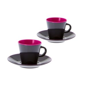 GIMEX GreyLine "brombeer" - Espresso Set 2 Personen - bruchfestes M...