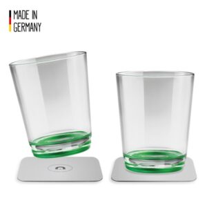 SILWY - 2 x Trinkbecher mit Magnetboden - sour green - inkl. 2 Nano...