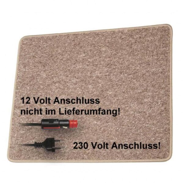 Pro Car Heizteppich 60 x 40 cm braun 230 Volt / 30 Watt