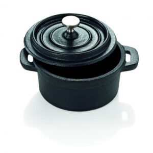 Cocotte - kleiner Gusstopf zum Kochen und Schmoren - 10cm - mit Deckel