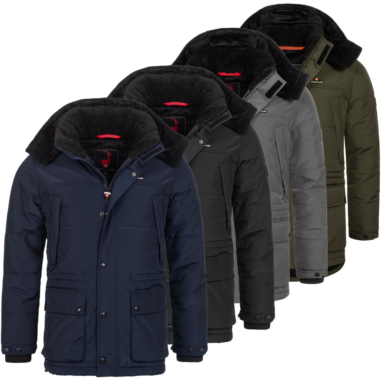 Höhenhorn Mangard Herren Winter Jacke Steppjacke Gefüttert Winterjacke Parker... 3XL Grau