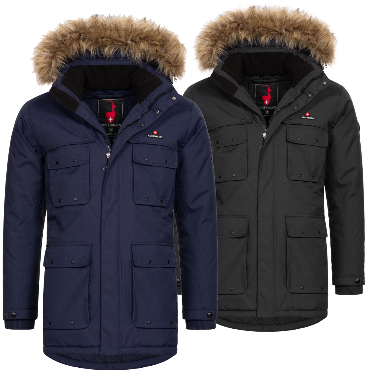 Höhenhorn Arpiglias Herren Winter Jacke Parka Parker mit Kunstfell Gefüttert XXL GrÃ¼n