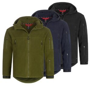 Höhenhorn Biferten Herren Militär Fleecejacke Outdoor Winddichte Jacke mit Ka... XXL GrÃ¼n