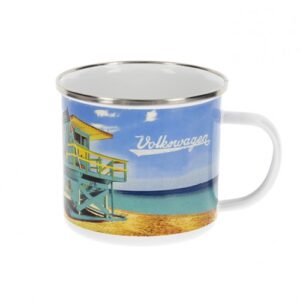 VW Collection Emaille Tasse "BEACHLIFE" - 500ml - mit Edelstahlrand