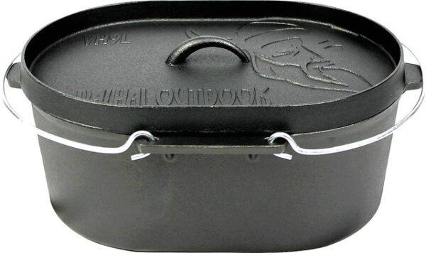 Feuertopf Dutch Oven Gusseisen oval 9 Liter