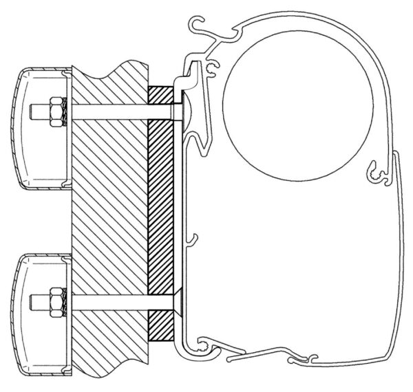 Adapter-Set Dethleffs Globebus für Markisenlänge 3