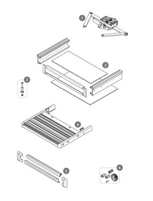 Zahnräder und Achse Thule Slide-Out Step 12V Satz