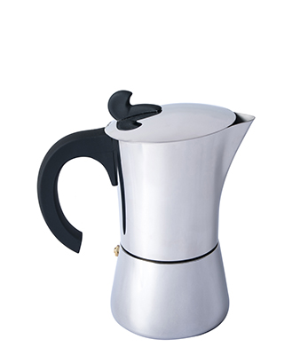 BasicNature Espresso Maker Edelstahl 4 Tassen