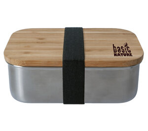 BasicNature Lunchbox 'Bamboo' Edelstahl  0