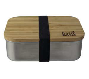 BasicNature Lunchbox 'Bamboo' Edelstahl  1