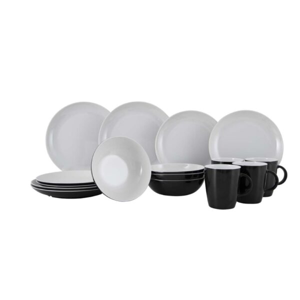 Gimex Geschirrset Classic-Line Black & White 16 teilig