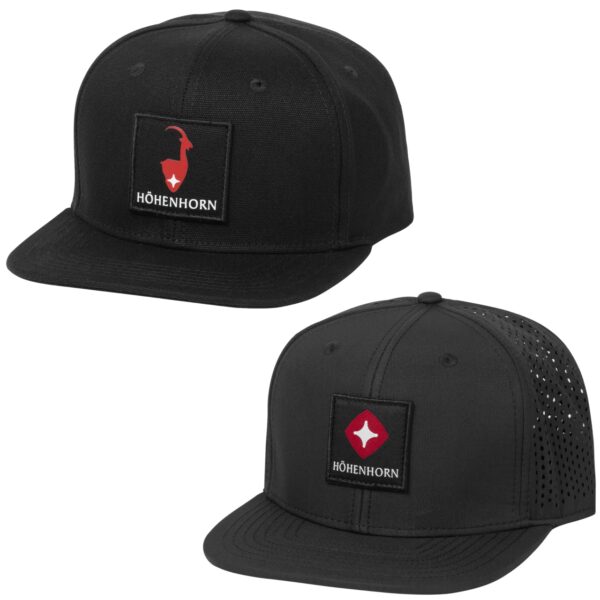 Höhenhorn Woven Unisex Herren Damen Cap Snapback Kappe Basecap Baseball Mütze Schwarz 02 / Baumwolle