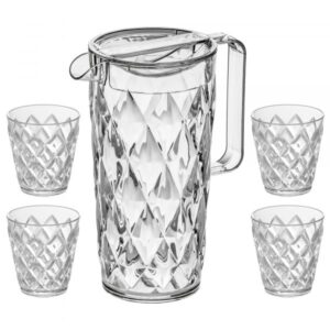 Koziol Karaffe Crystal mit 4 Becher