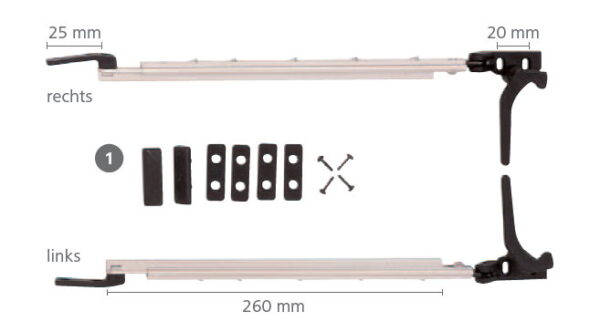 Polyplastic Fensteraussteller 300 mm links