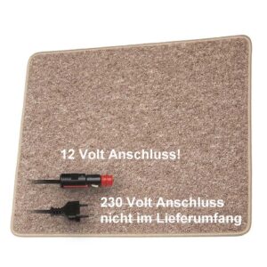 Pro Car Heizteppich 60 x 40 cm braun 12 Volt / 30 Watt