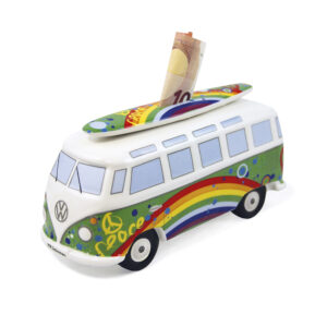 VW Bulli T1 Spardose mit Surfbrett Peace