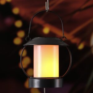 LED Solar Laterne - Flammeneffekt - hängend u. stehend - H: 14cm - ...