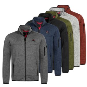 Höhenhorn Tacul Herren Jacke Fleece Strickjacke Strickfleece Outdoor Sweatshirt 5XL Rot