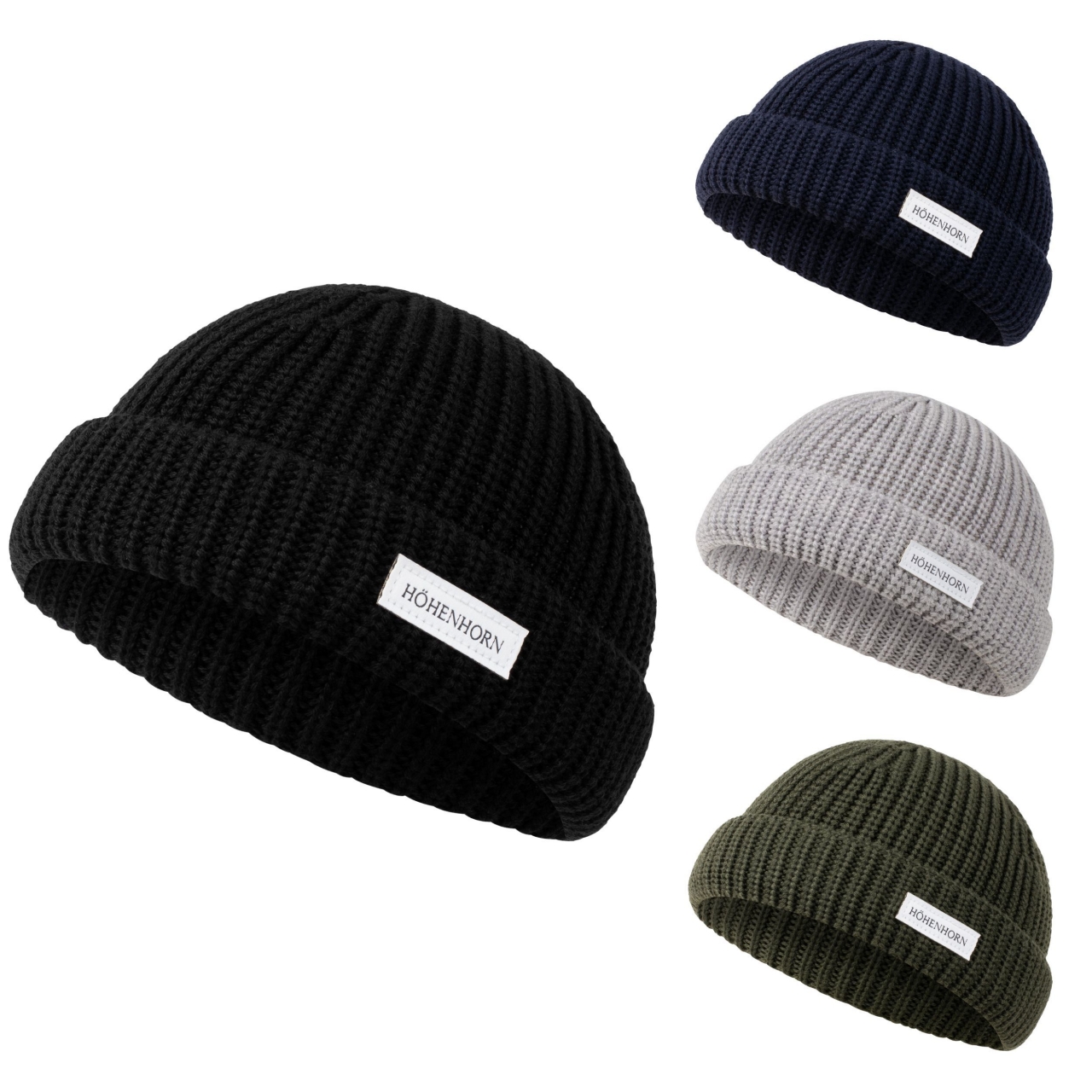 Höhenhorn Fisherman Mütze Unisex Herren Damen Fischermütze Merinowolle EinheitsgrÃ¶sse GrÃ¼n