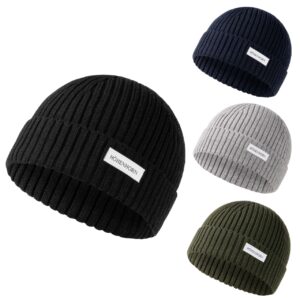Höhenhorn Nordföhn Knitted Beanie Merinowolle Strickmütze Herren Damen Unisex... EinheitsgrÃ¶sse Schwarz (Gummi-Logo)
