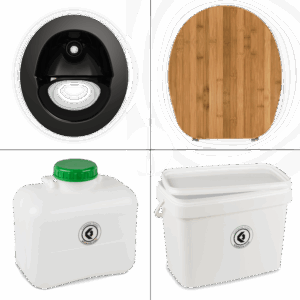 FreeLoo Bambus L Trenntoilette Bausatz klassik schwarz