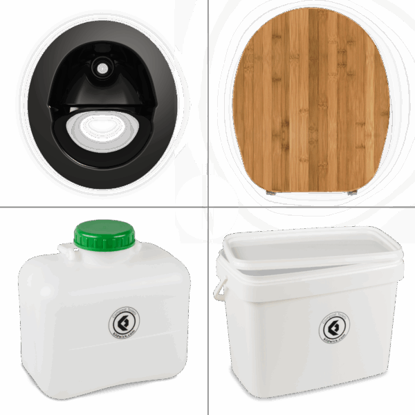FreeLoo Bambus L Trenntoilette Bausatz klassik schwarz