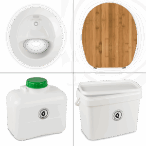 FreeLoo Bambus L Trenntoilette Bausatz Klassik weiß