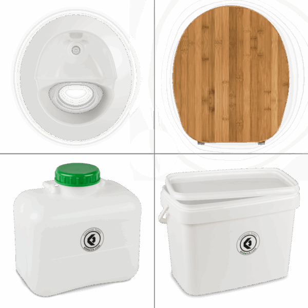 FreeLoo Bambus L Trenntoilette Bausatz Klassik weiß