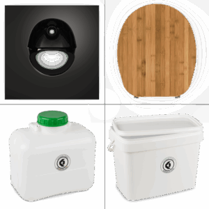 FreeLoo Bambus L Trenntoilette Bausatz Klassik XL schwarz