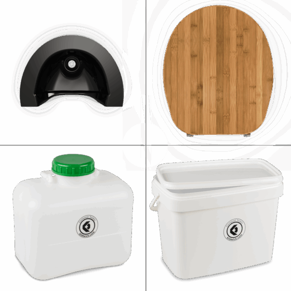 FreeLoo Bambus L Trenntoilette Bausatz compact schwarz