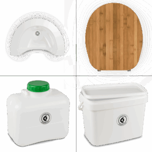 FreeLoo Bambus L Trenntoilette Bausatz Kompakt weiß