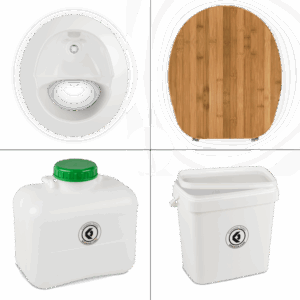 FreeLoo Bambus M Trenntoilette Bausatz Klassik weiß