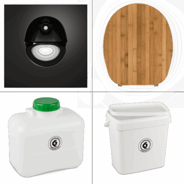 FreeLoo Bambus M Trenntoilette Bausatz Klassik XL schwarz