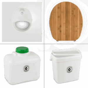 FreeLoo Bambus M Trenntoilette Bausatz Klassik XL weiß