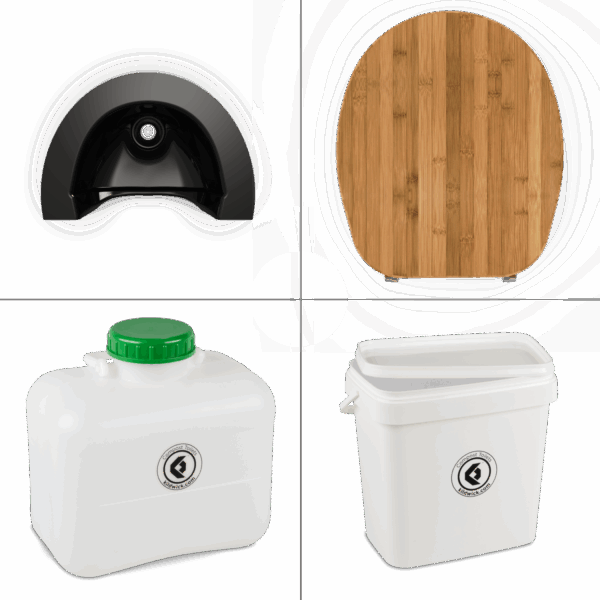 FreeLoo Bambus M Trenntoilette Bausatz Kompakt schwarz