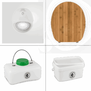 FreeLoo Bambus S Trenntoilette Bausatz Klassik XL weiß