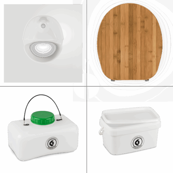 FreeLoo Bambus S Trenntoilette Bausatz Klassik XL weiß
