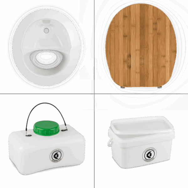FreeLoo Bambus S Trenntoilette Bausatz Klassik weiß