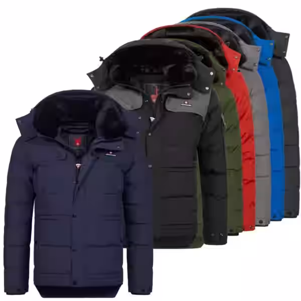 Höhenhorn Adamelo Herren Winter Jacke Quilted Steppjacke Gefüttert Winterjacke 3XL Schwarz/Grau