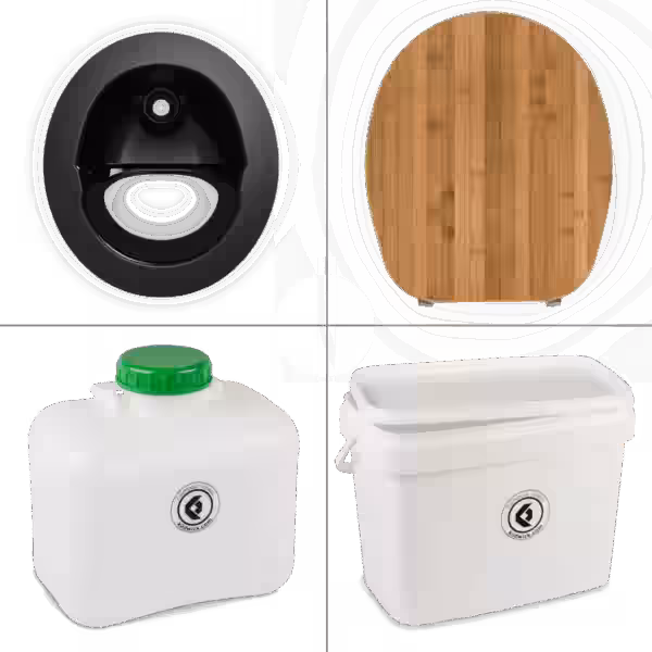 FreeLoo Bambus L Trenntoilette Bausatz klassik schwarz