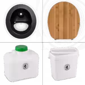 FreeLoo Bambus M Trenntoilette Bausatz Klassik schwarz
