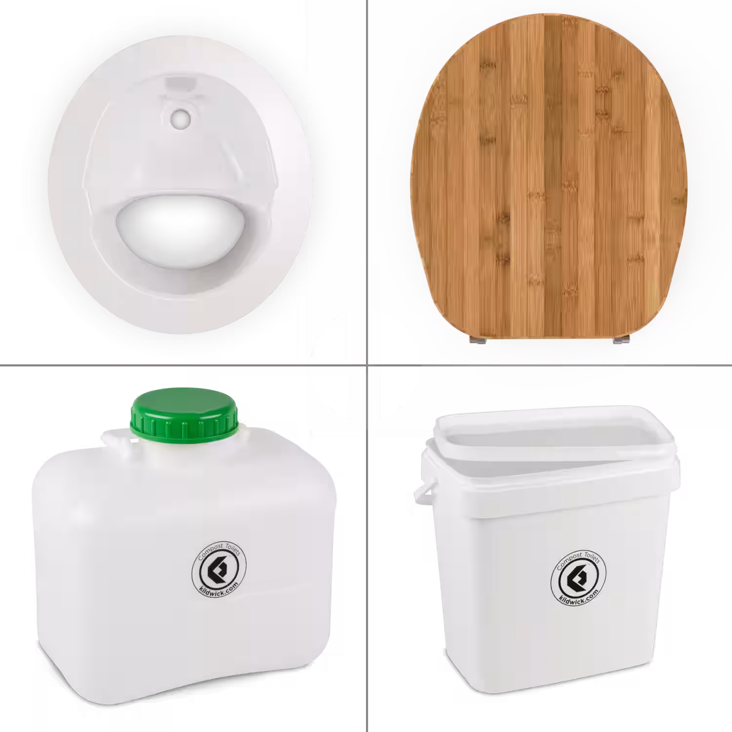 FreeLoo Bambus M Trenntoilette Bausatz Klassik weiß