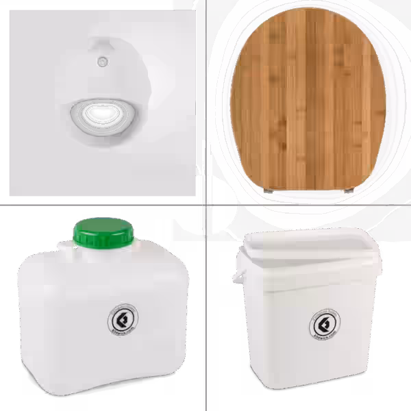 FreeLoo Bambus M Trenntoilette Bausatz Klassik XL weiß