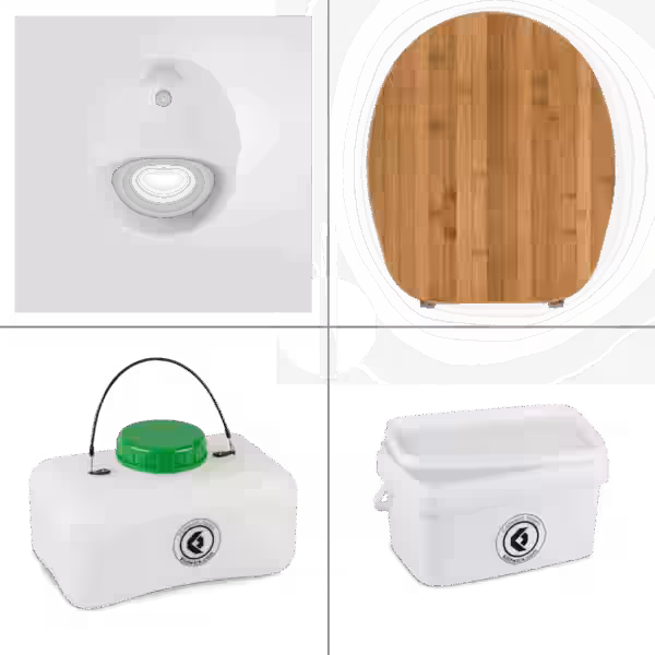 FreeLoo Bambus S Trenntoilette Bausatz Klassik XL weiß