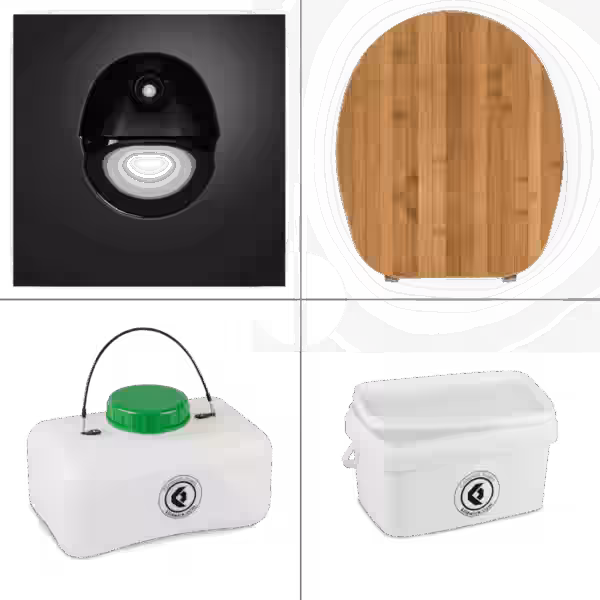 FreeLoo Bambus S Trenntoilette Bausatz Klassik XL schwarz
