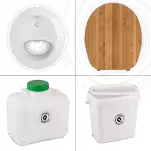 FreeLoo Bambus M Trenntoilette Bausatz Klassik weiß
