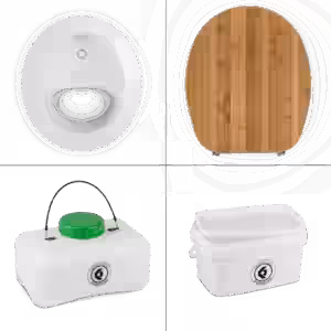 FreeLoo Bambus S Trenntoilette Bausatz Klassik weiß